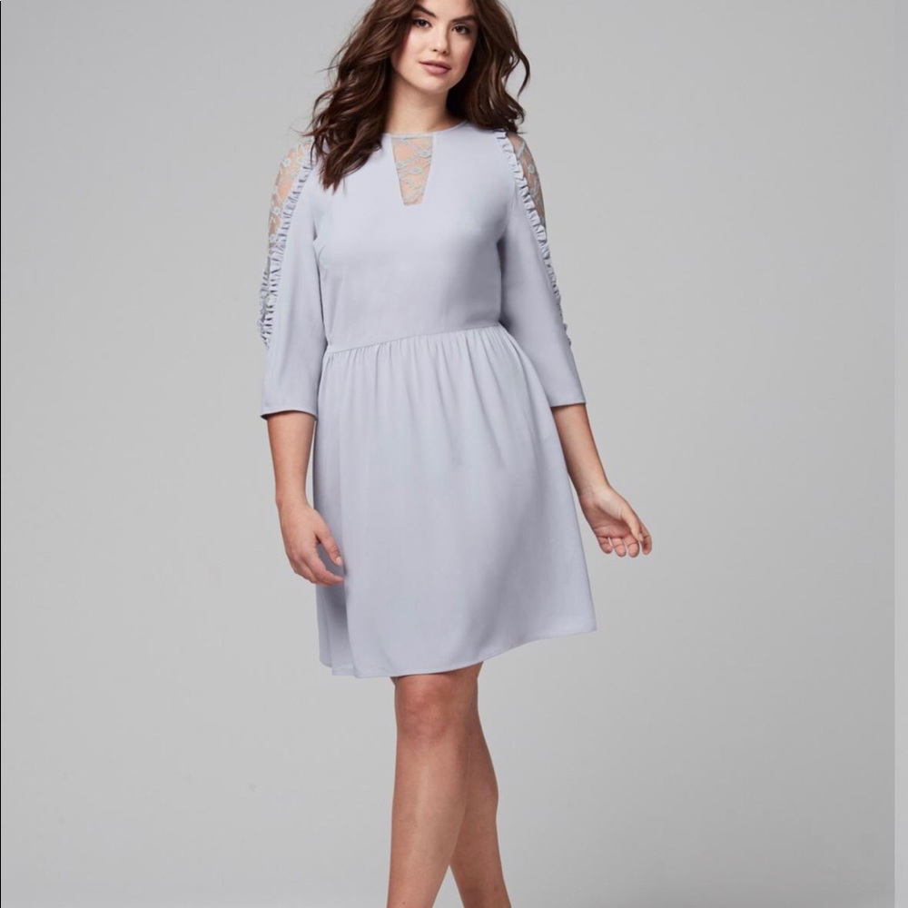 Lace Inset Ruffle Dress